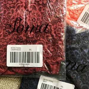 Soma Embrace all-over lace Retro Thongs, Size XXL